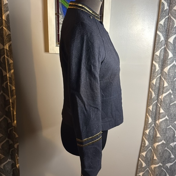 H&M Wool Blend Military Cropped Jacket SZ 8 - Picture 7 of 9